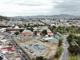 Vista aérea de la construcción de lo que sería el nuevo centro comercial. Foto: Oscar Sánchez